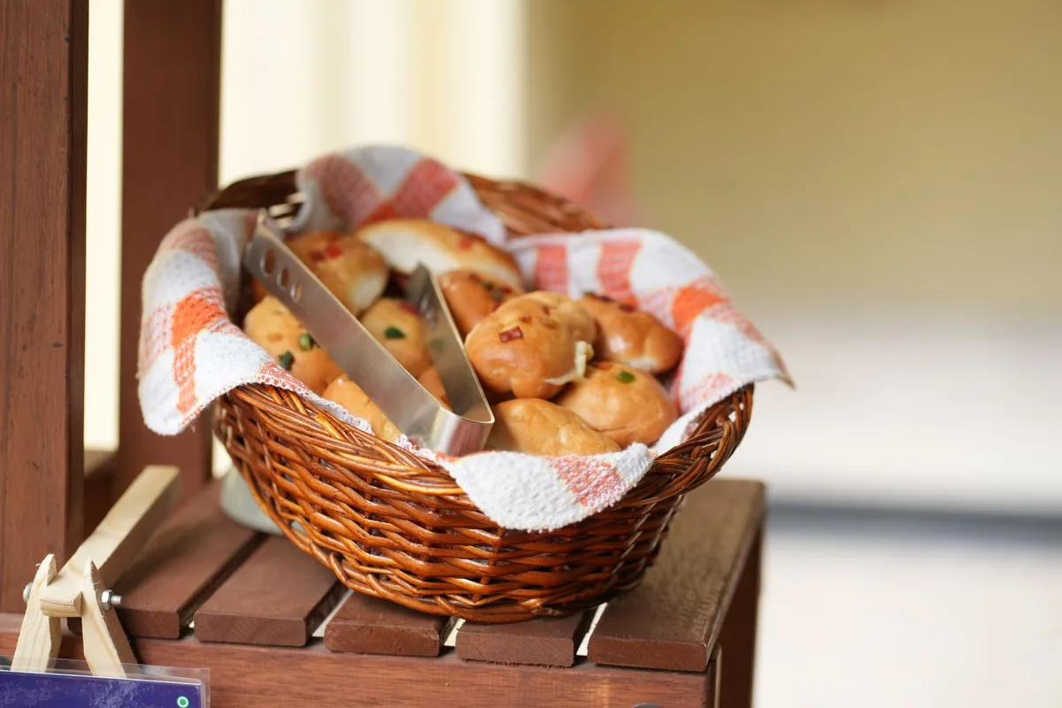 Bread rolls in a basket