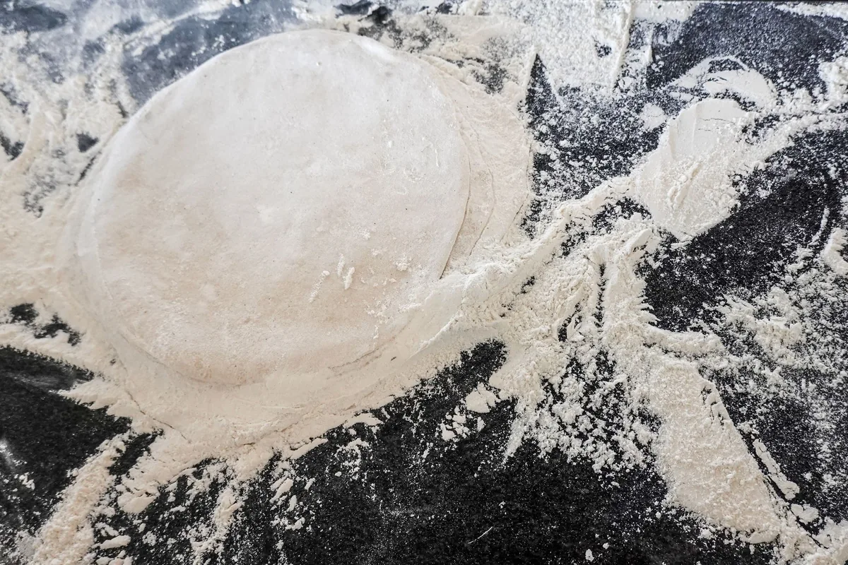 A ball of pizza dough