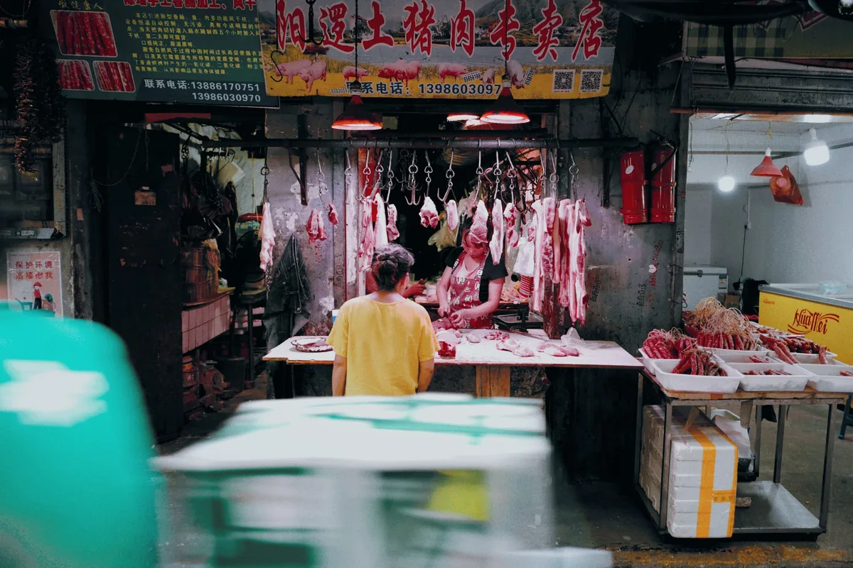 A butcher at work