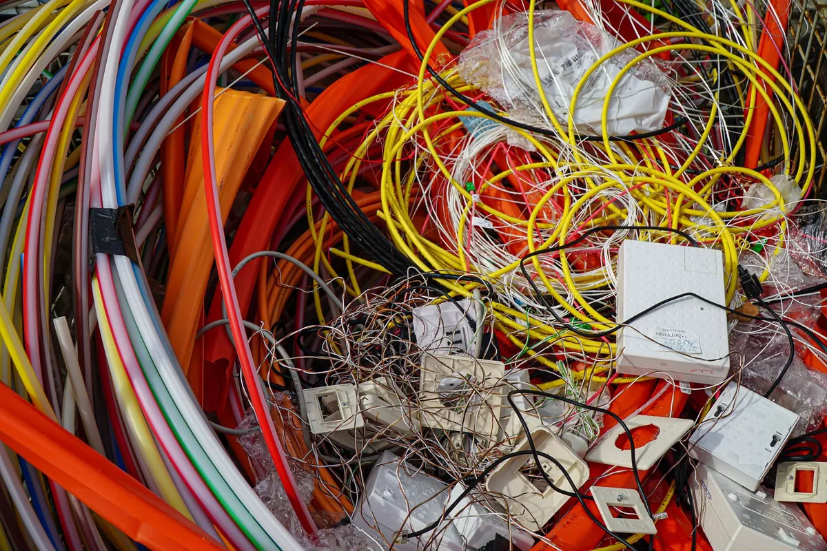 Cable being stripped