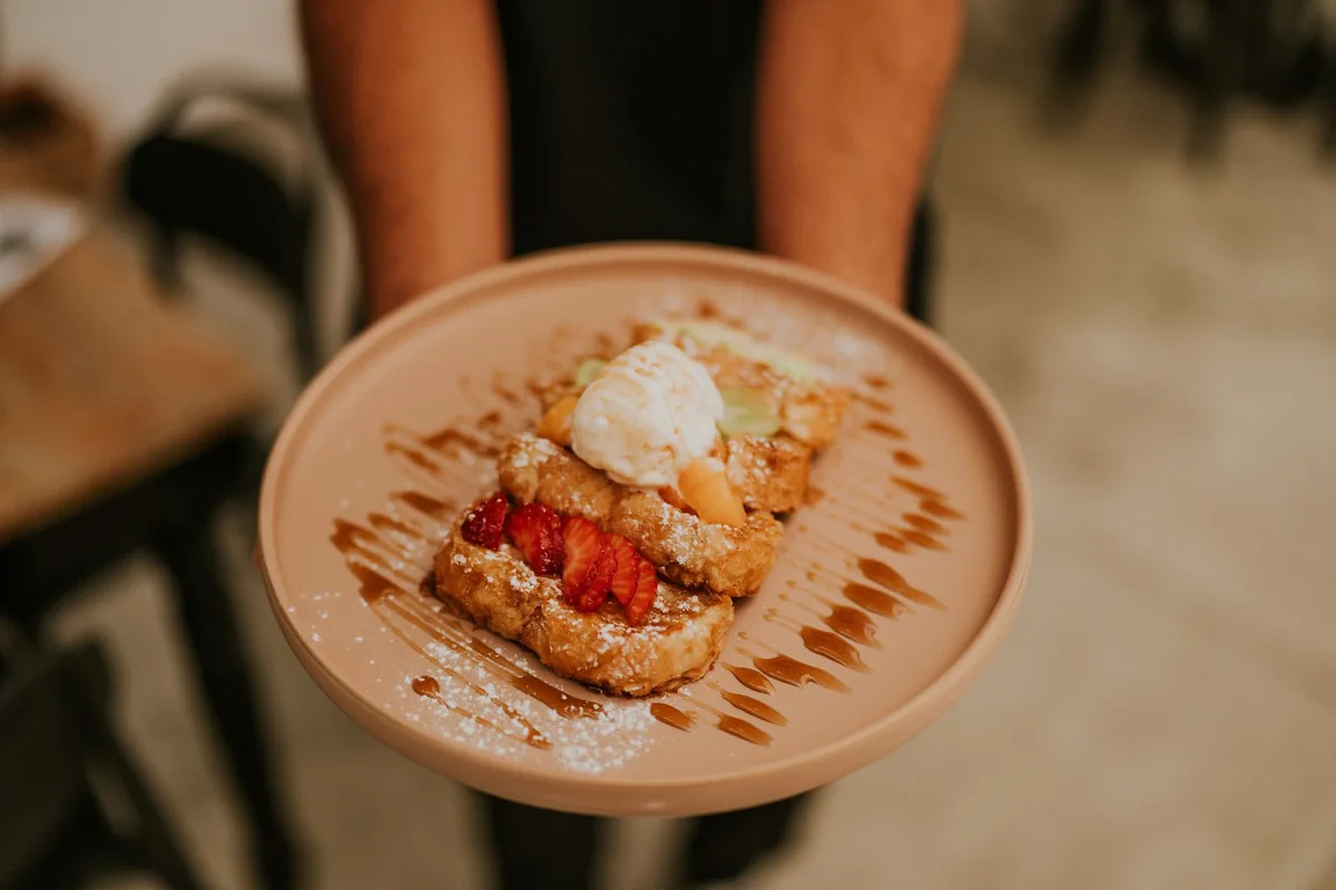 A cafe brunch plate