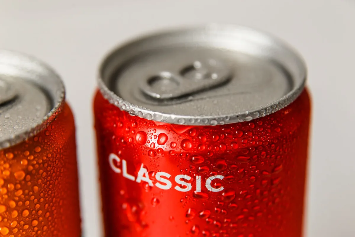 A chilled drink can