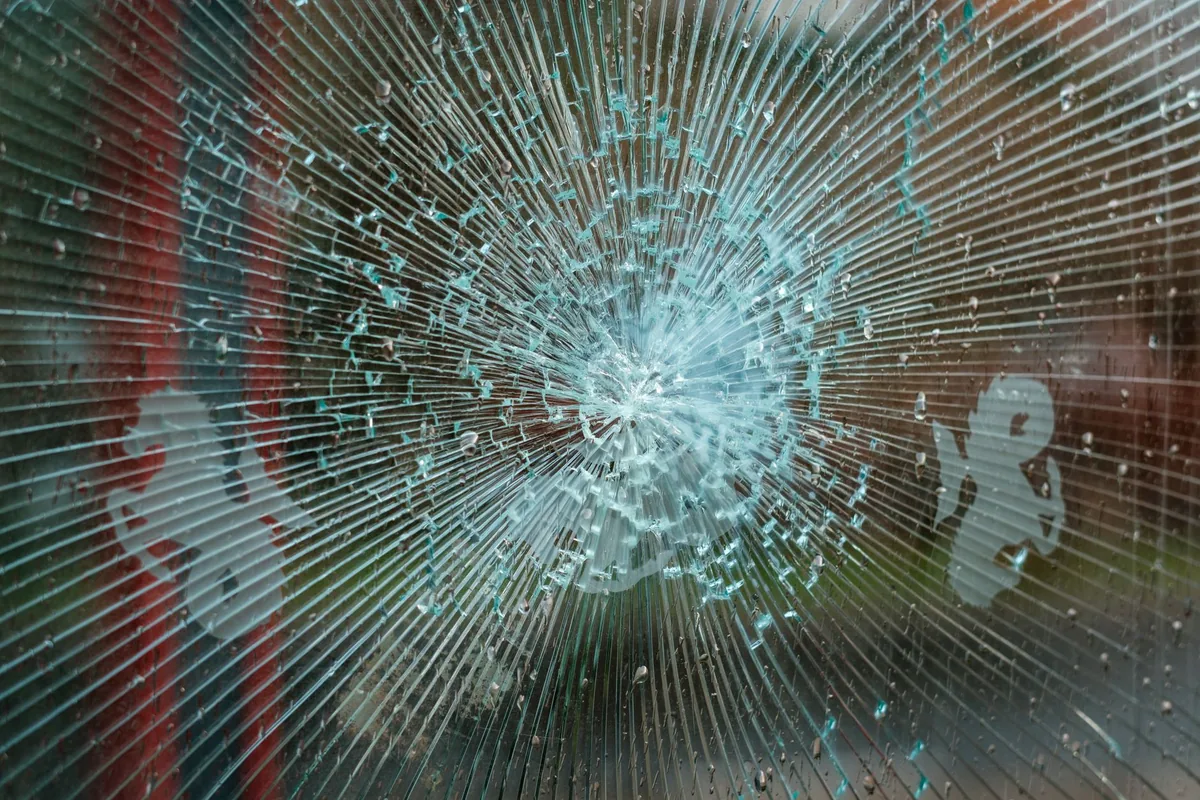 A car window broken