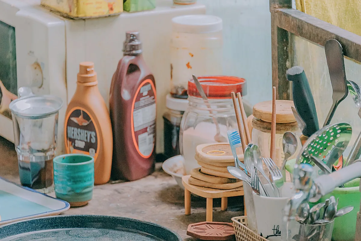 Kitchen storage shelves