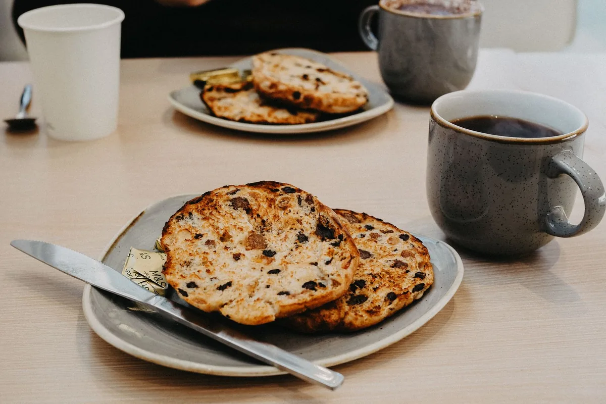 A crumpet with butter