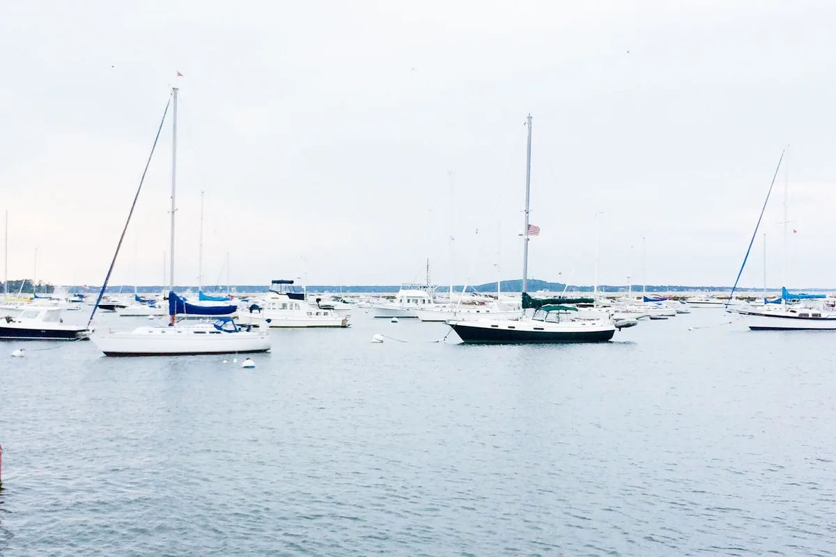 A harbour in grey weather
