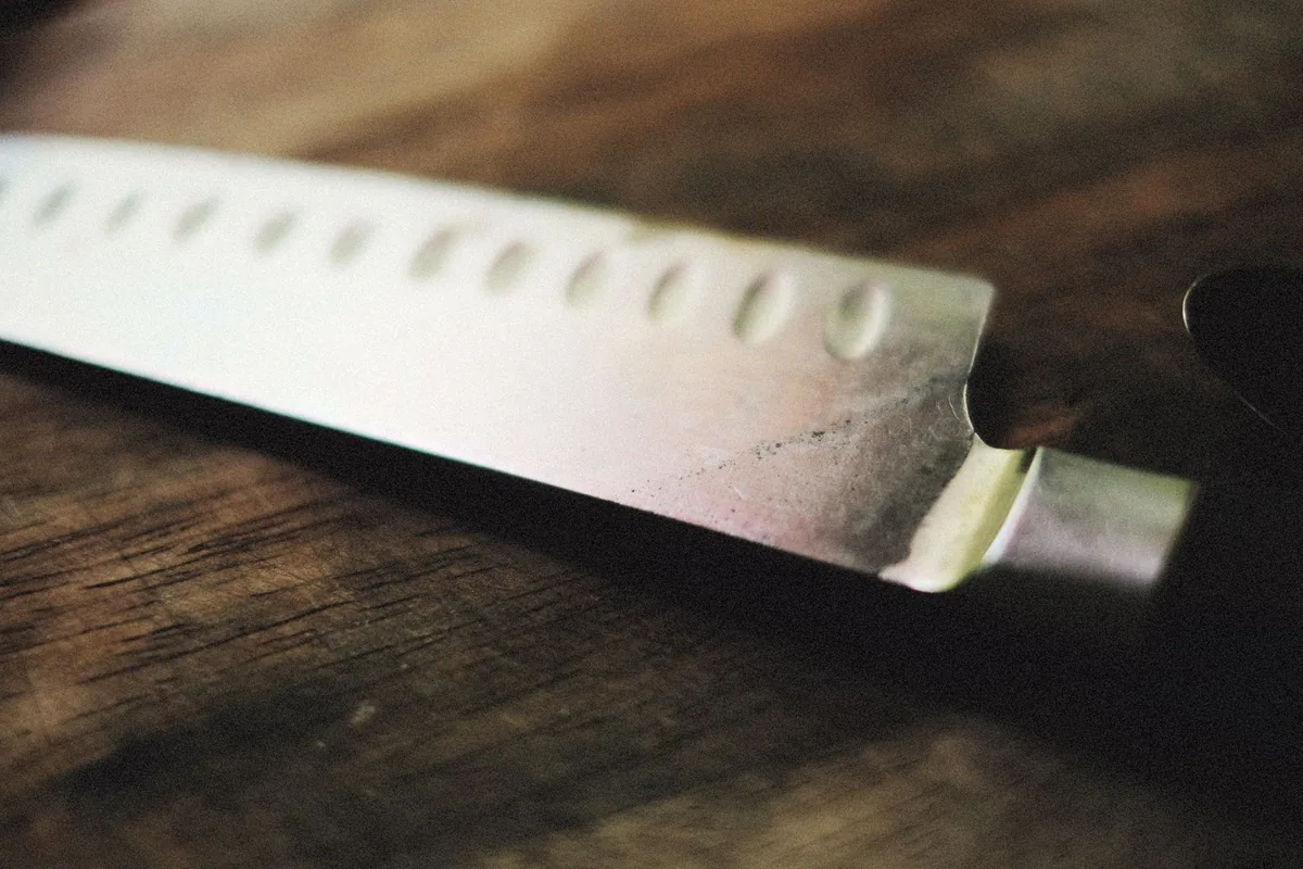 A knife edge close up