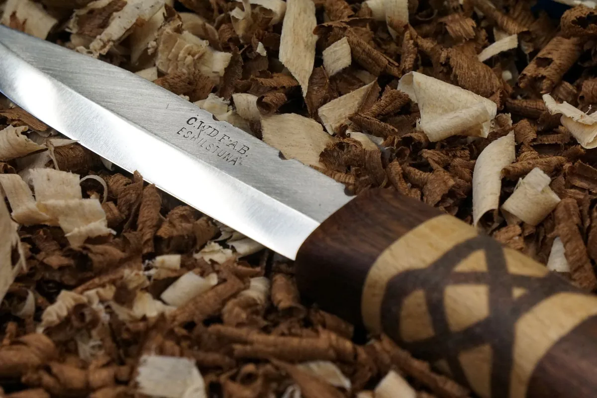 A knife handle close up