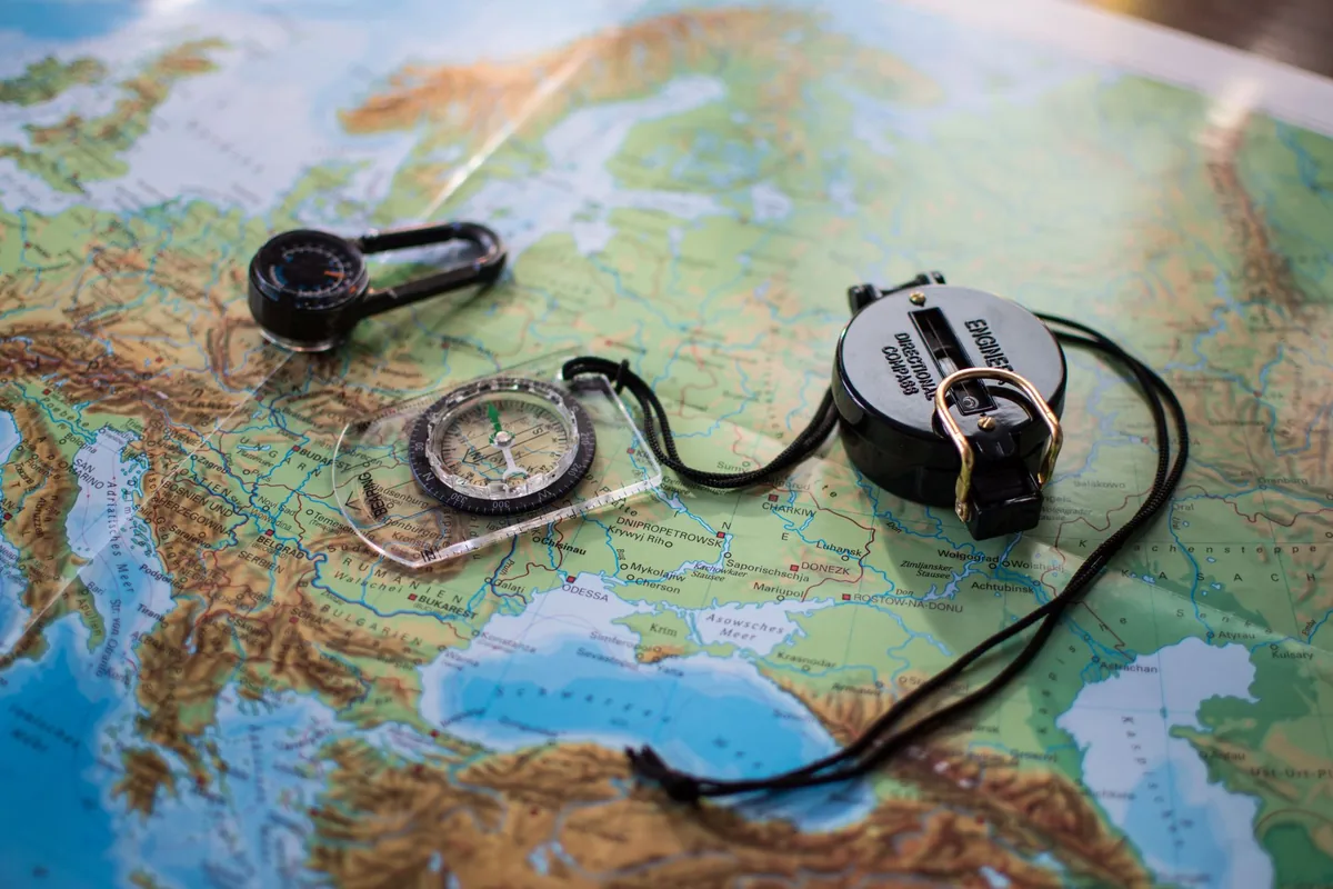 A map and compass