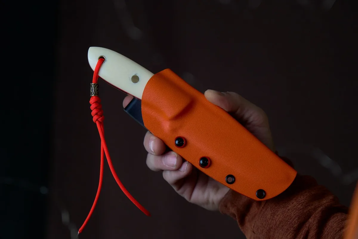 A leather sheath on a belt