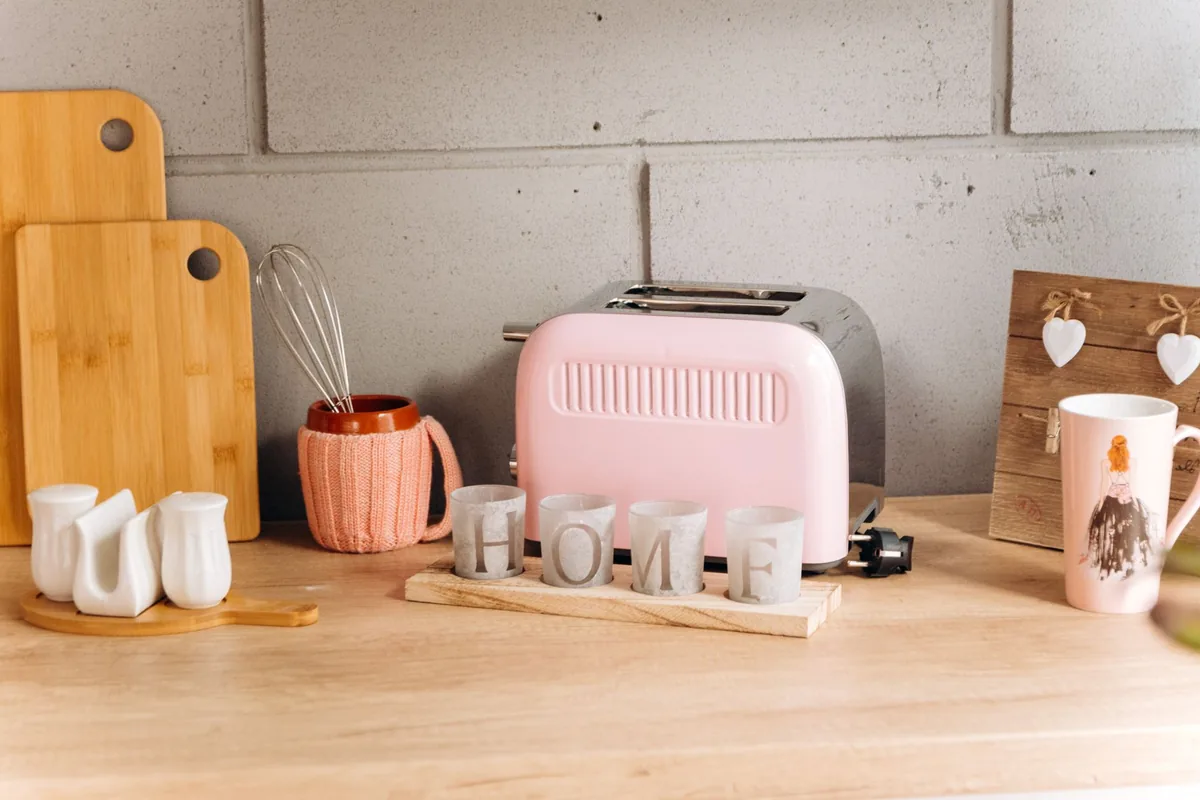 A toaster on a counter