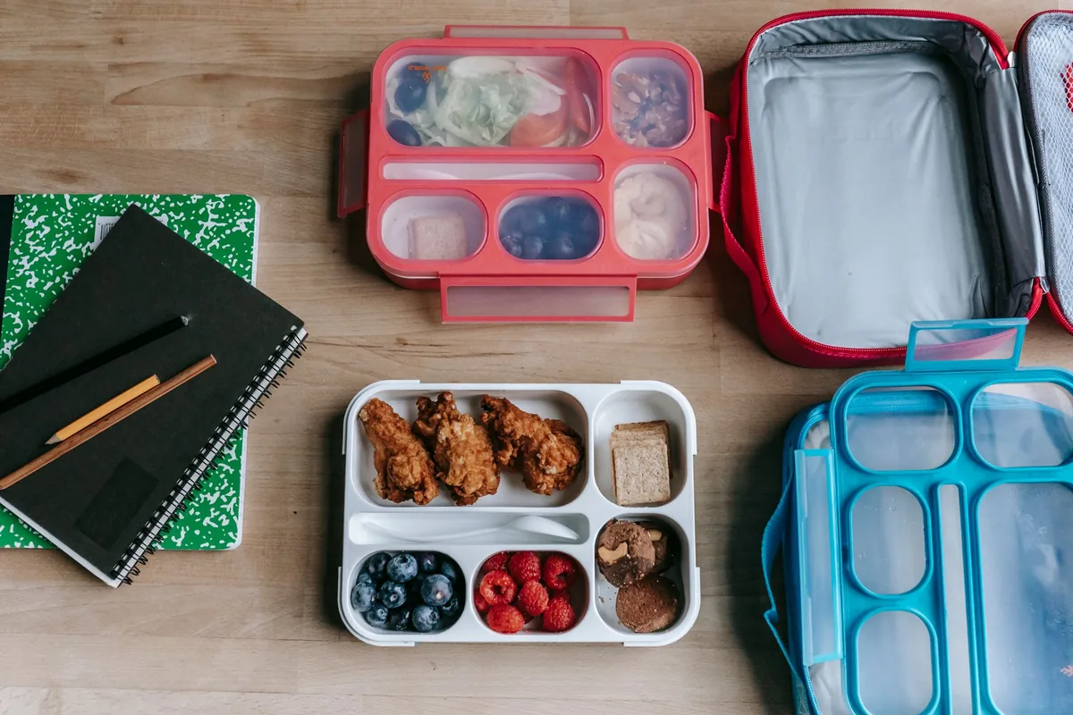 A packed meal container