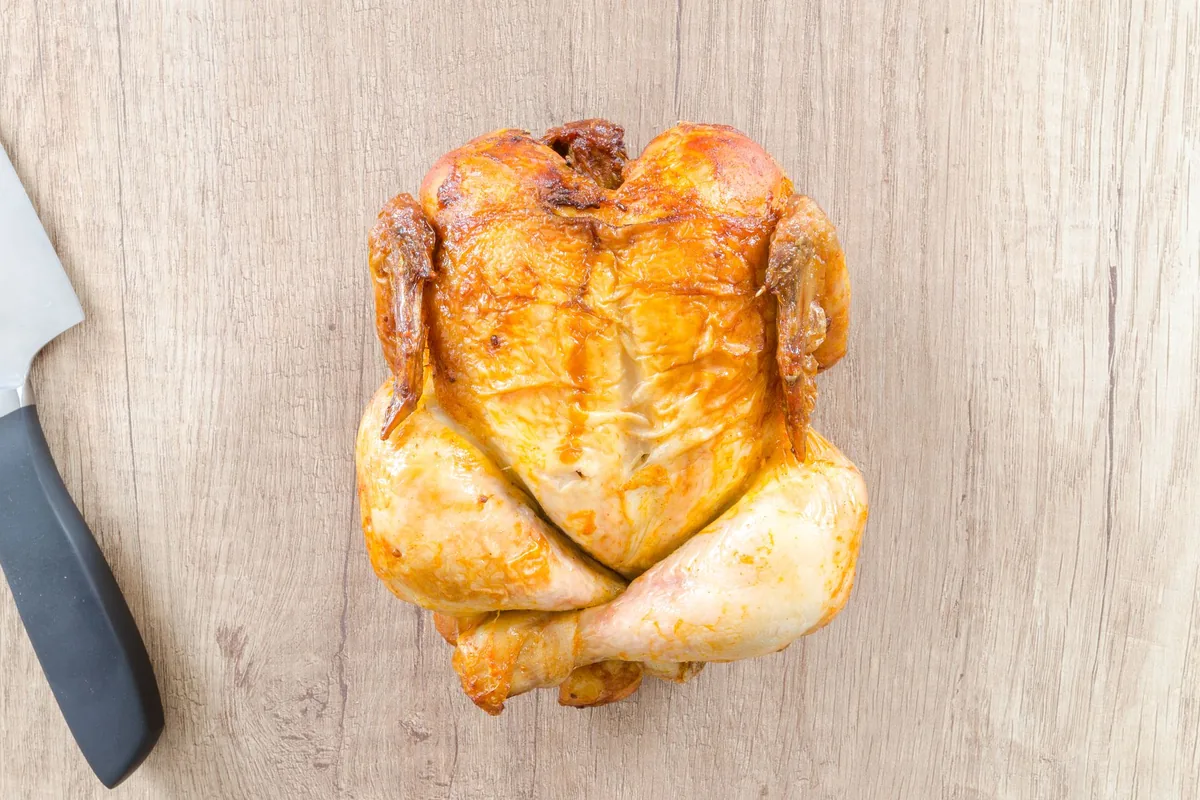A roast chicken resting