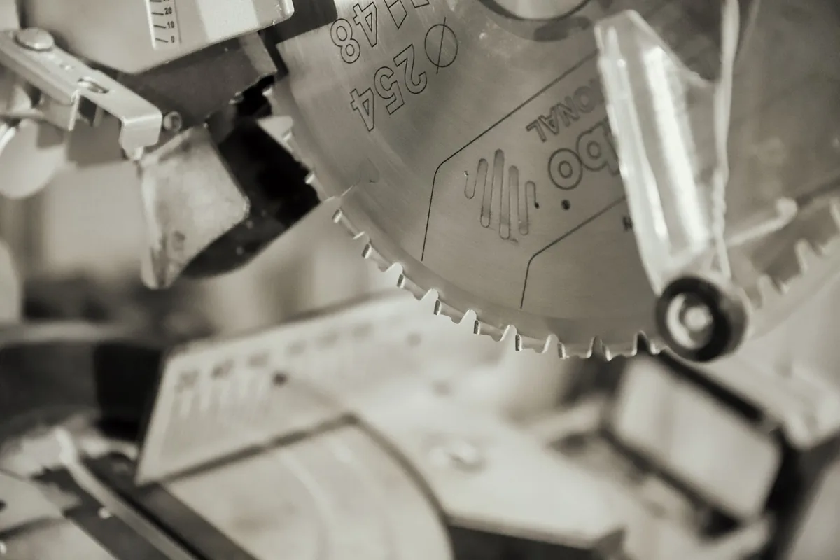 A serrated edge close up