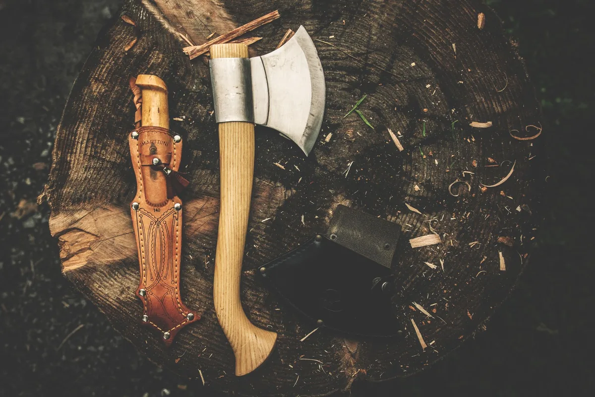A leather sheath on a belt