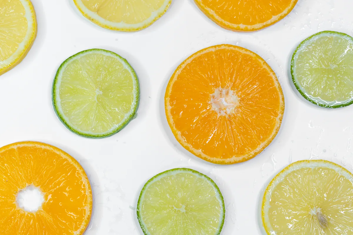 Citrus sliced on a board