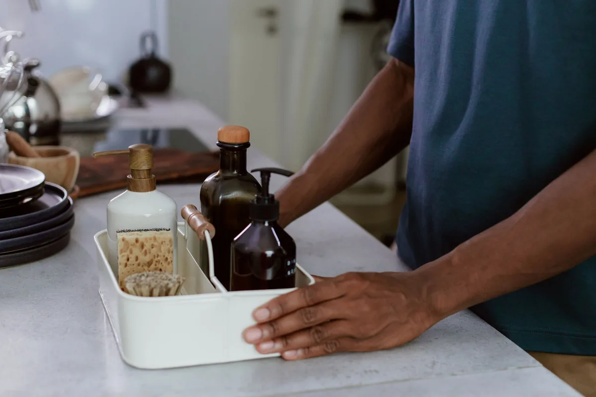A small kitchen counter