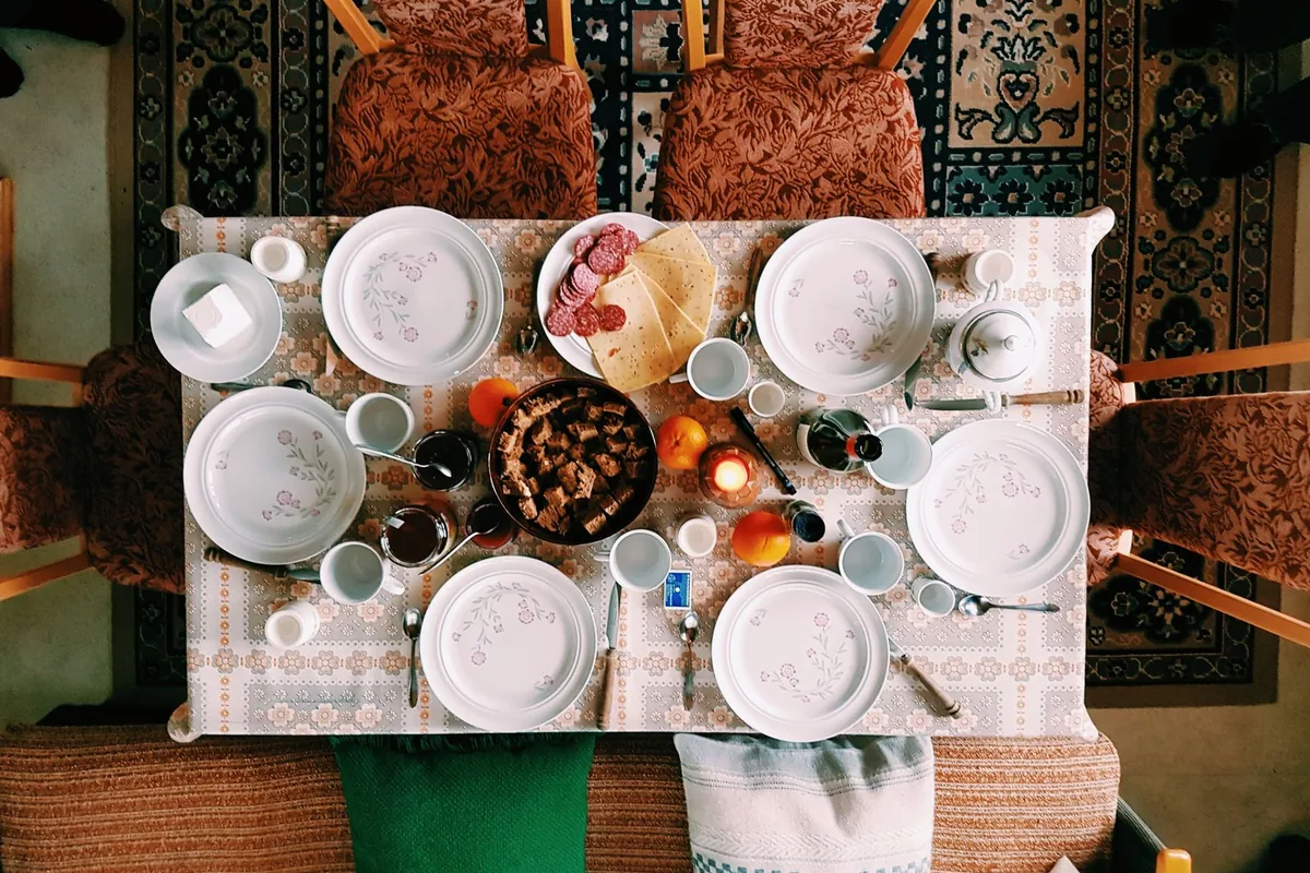 A small table set for one