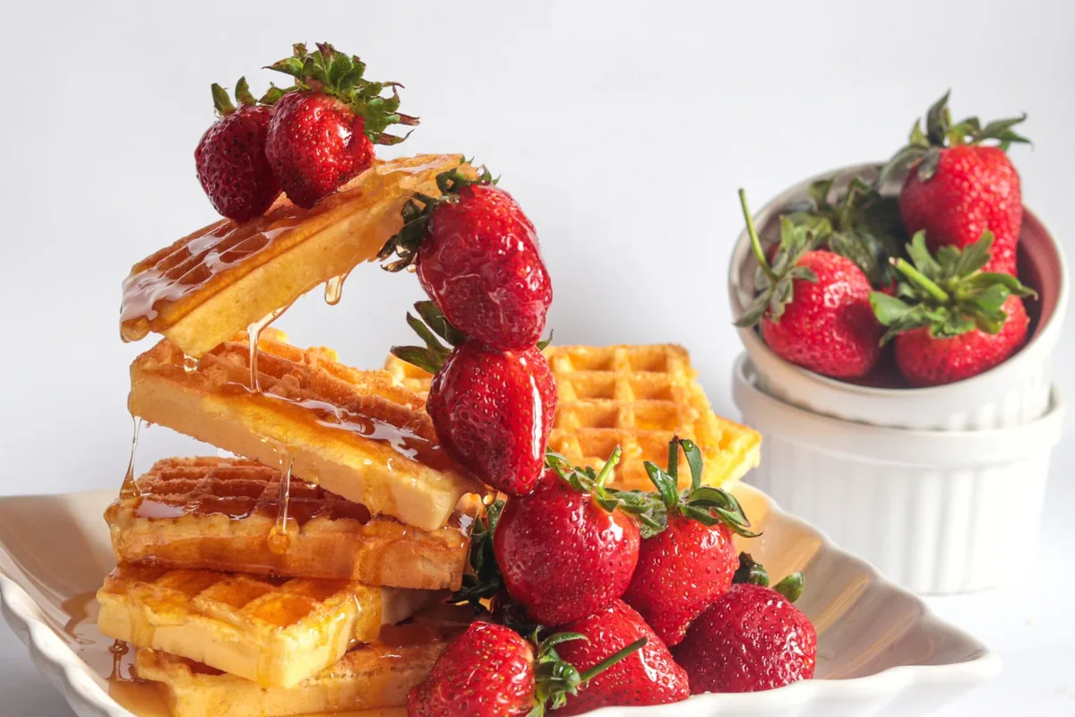 A stack of waffles