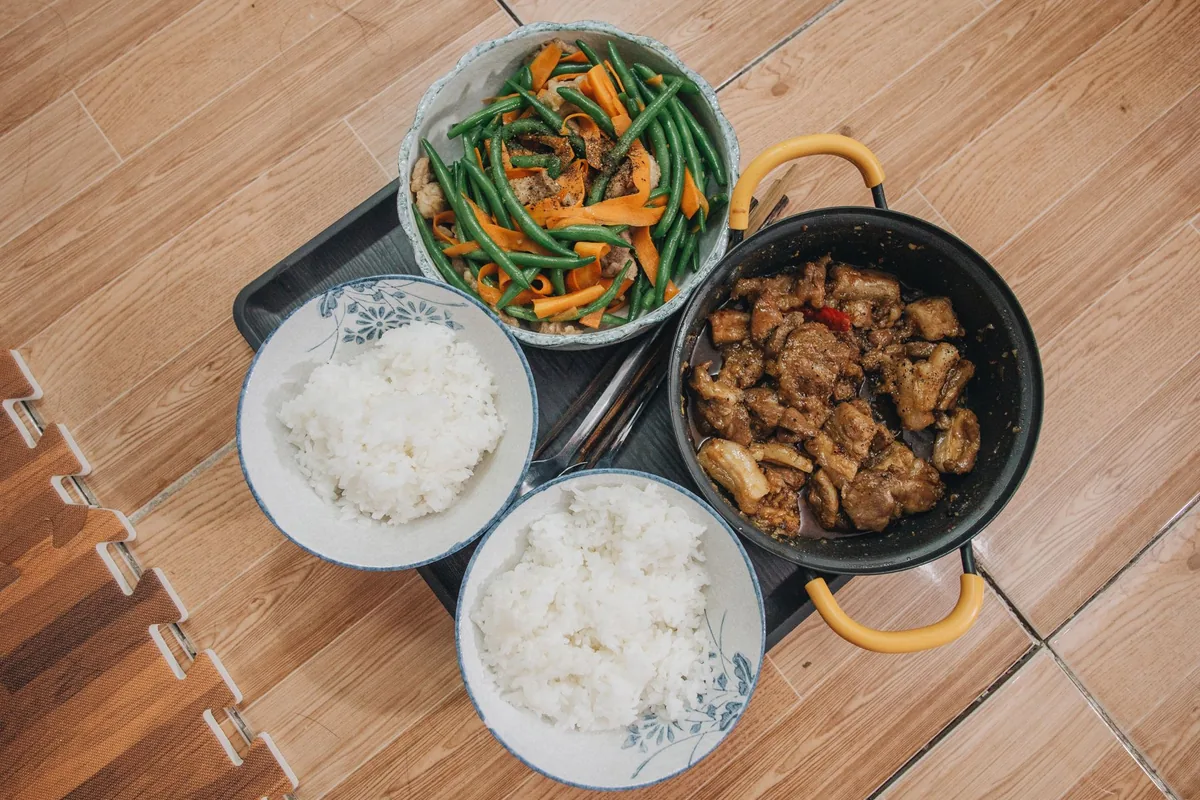 A stew being served