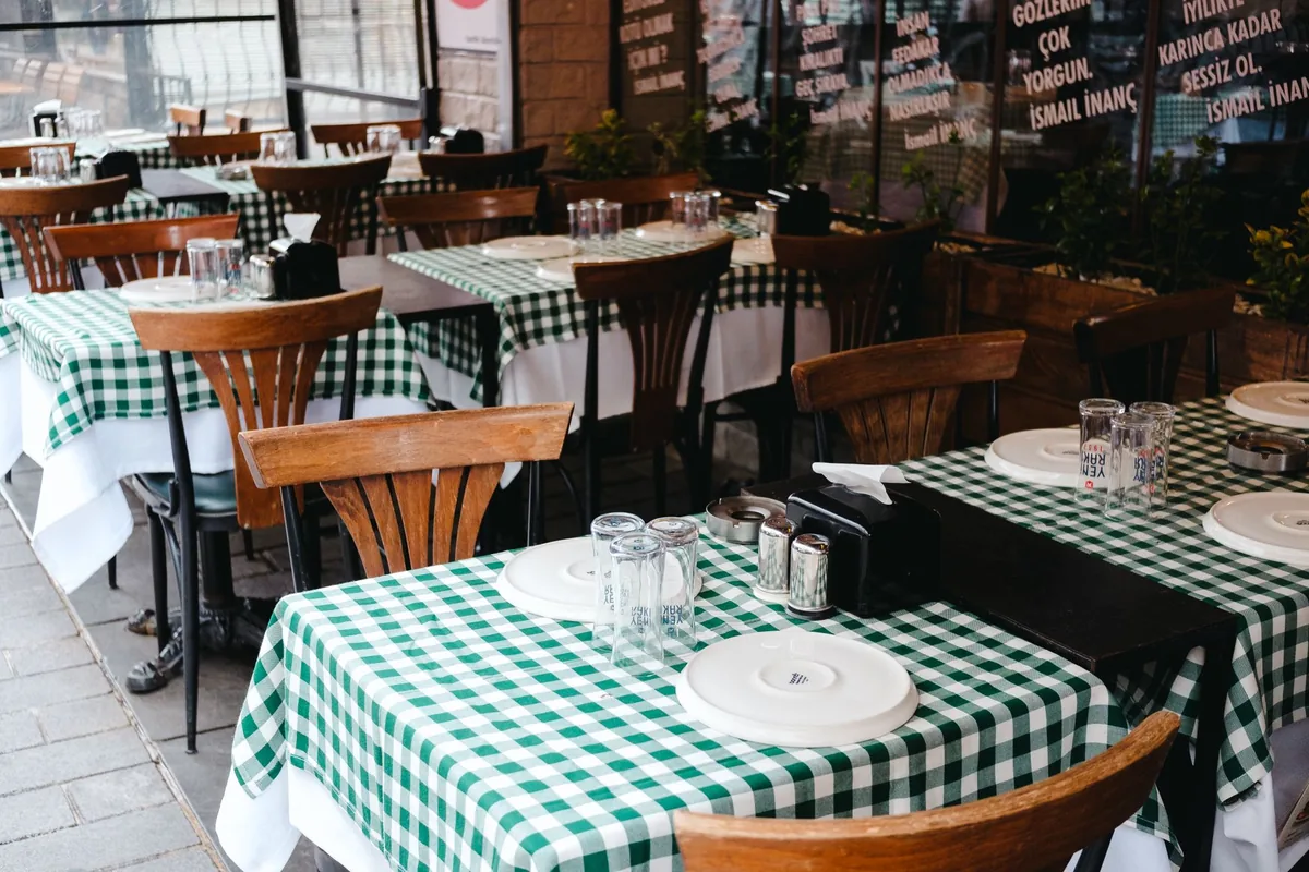 A table laid for dinner