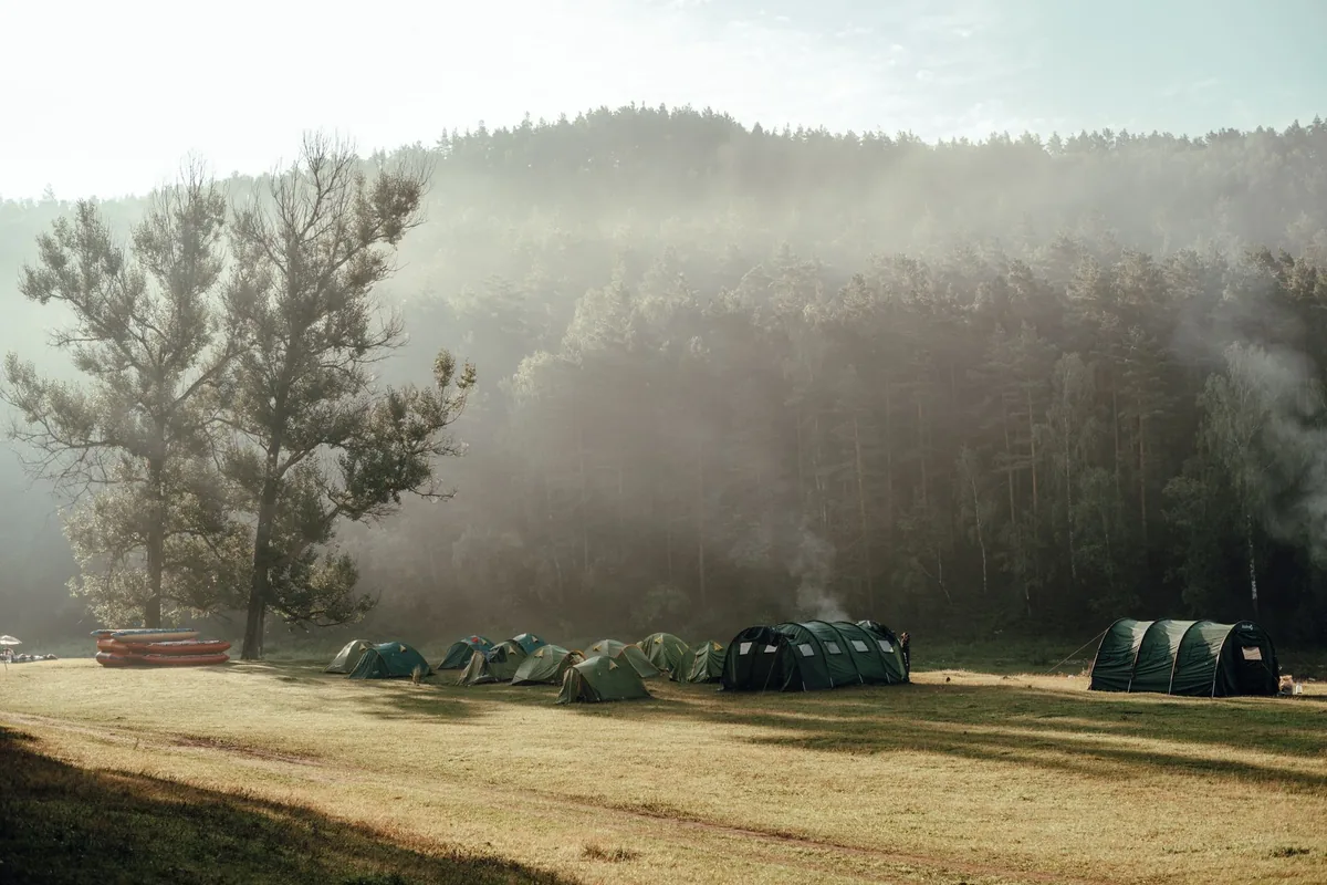A tent at first light