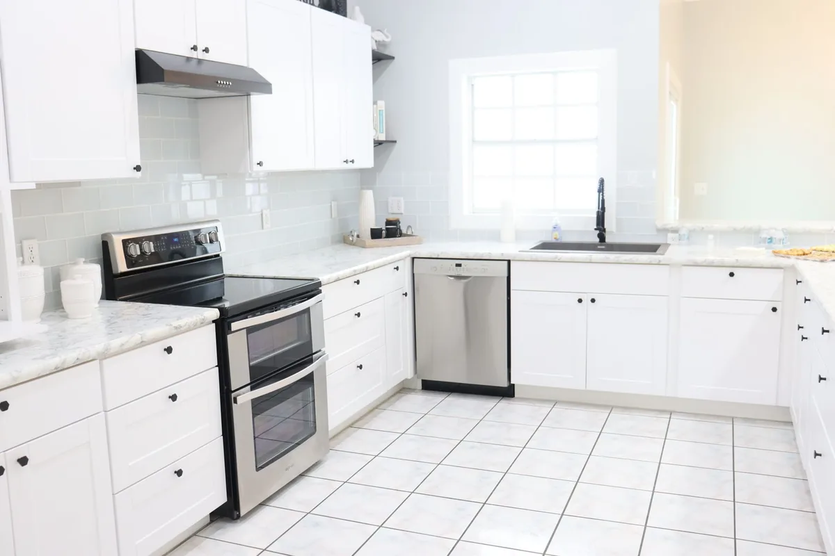 A tidy galley kitchen