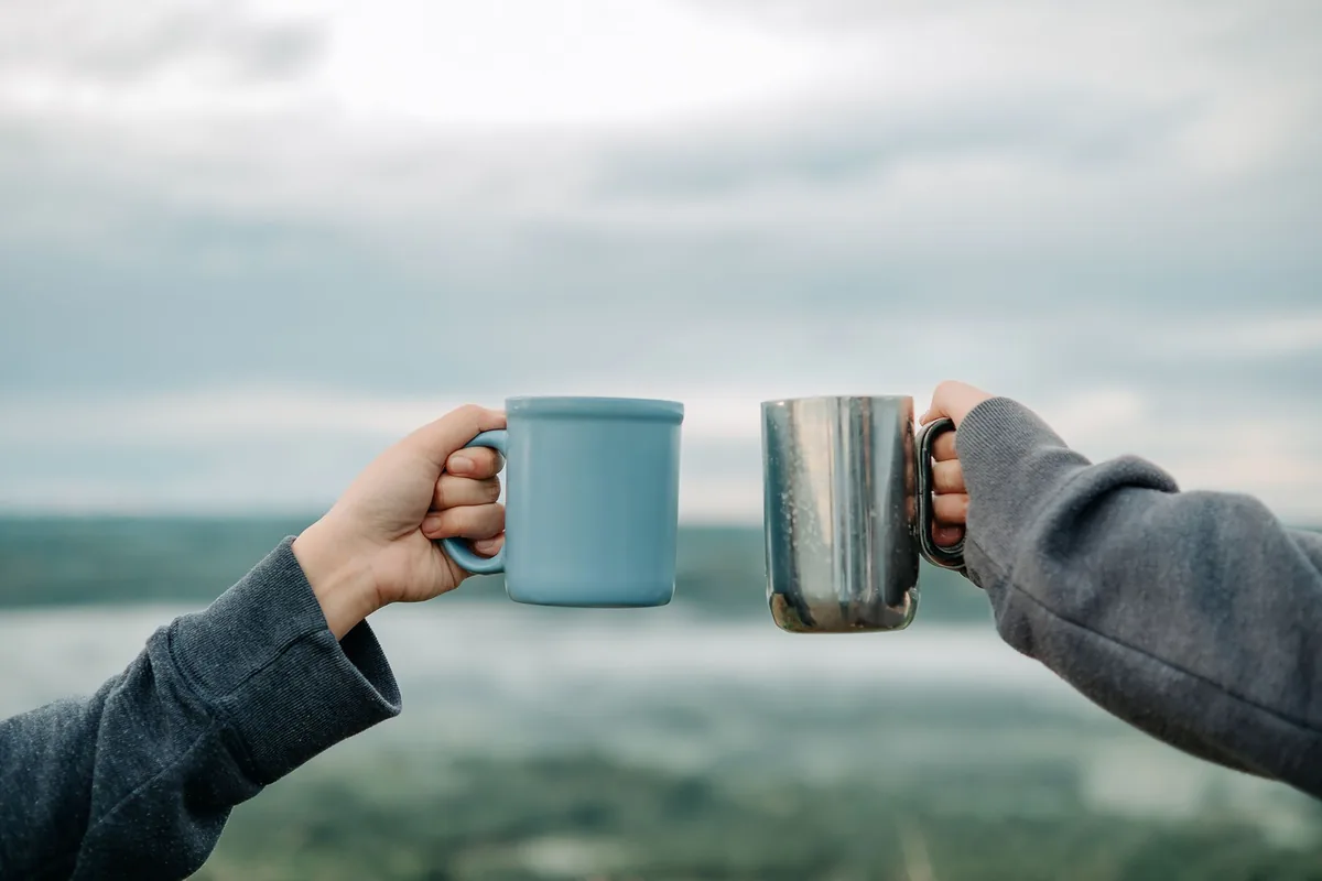 A travel mug of coffee