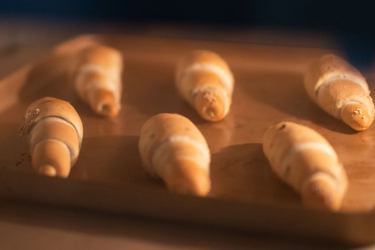 A tray of bread rolls