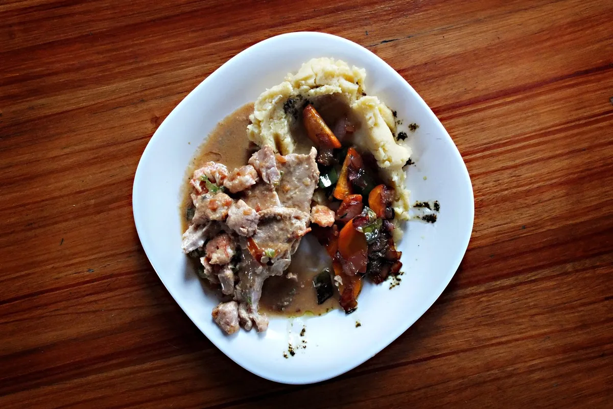A weeknight dinner plated