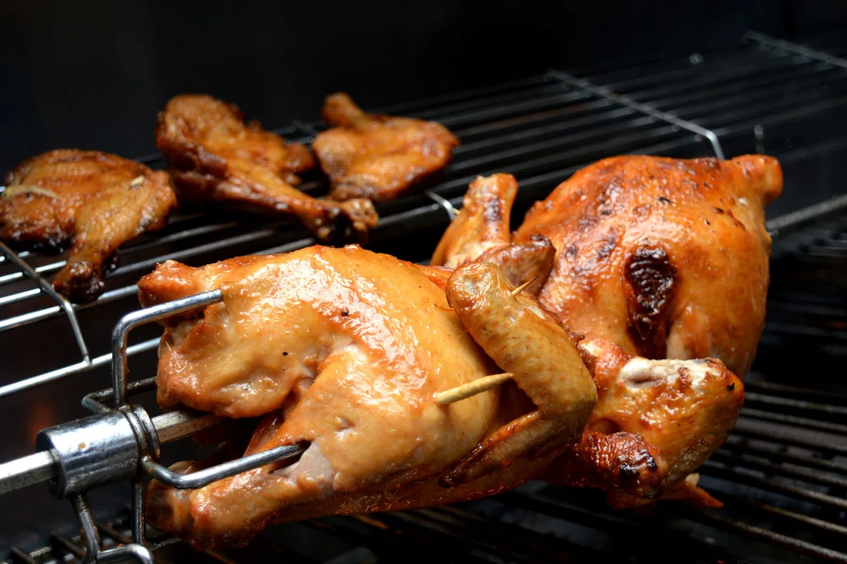 A whole roast chicken resting