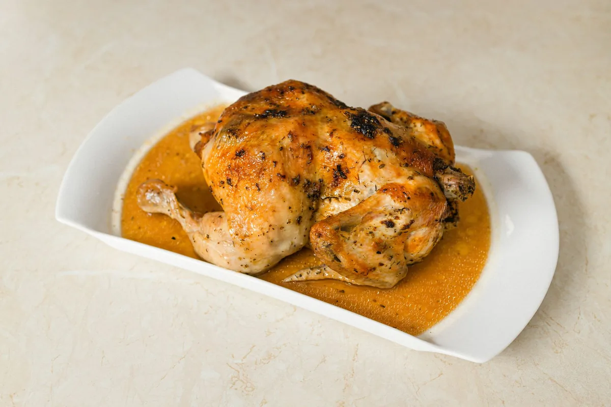 A whole roast chicken