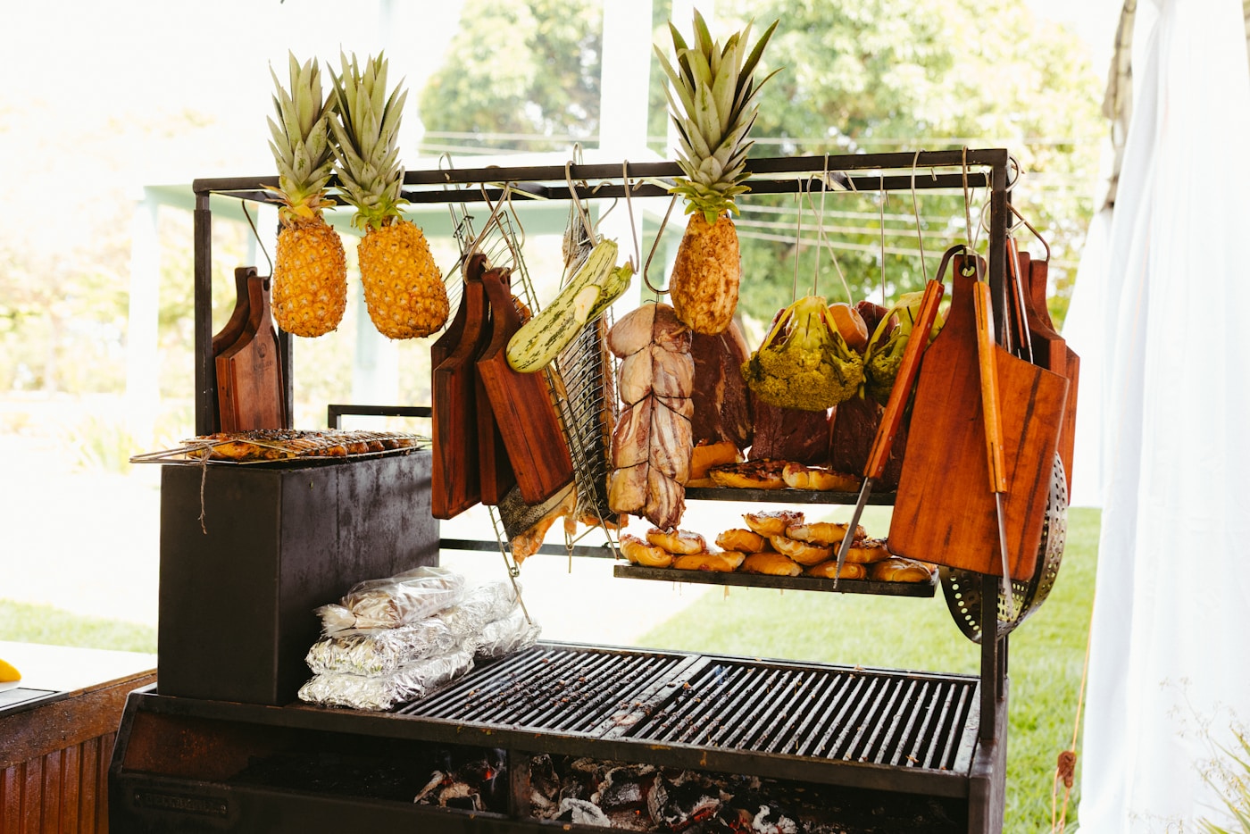 Achiote-marinated al pastor pork with fresh pineapple chunks