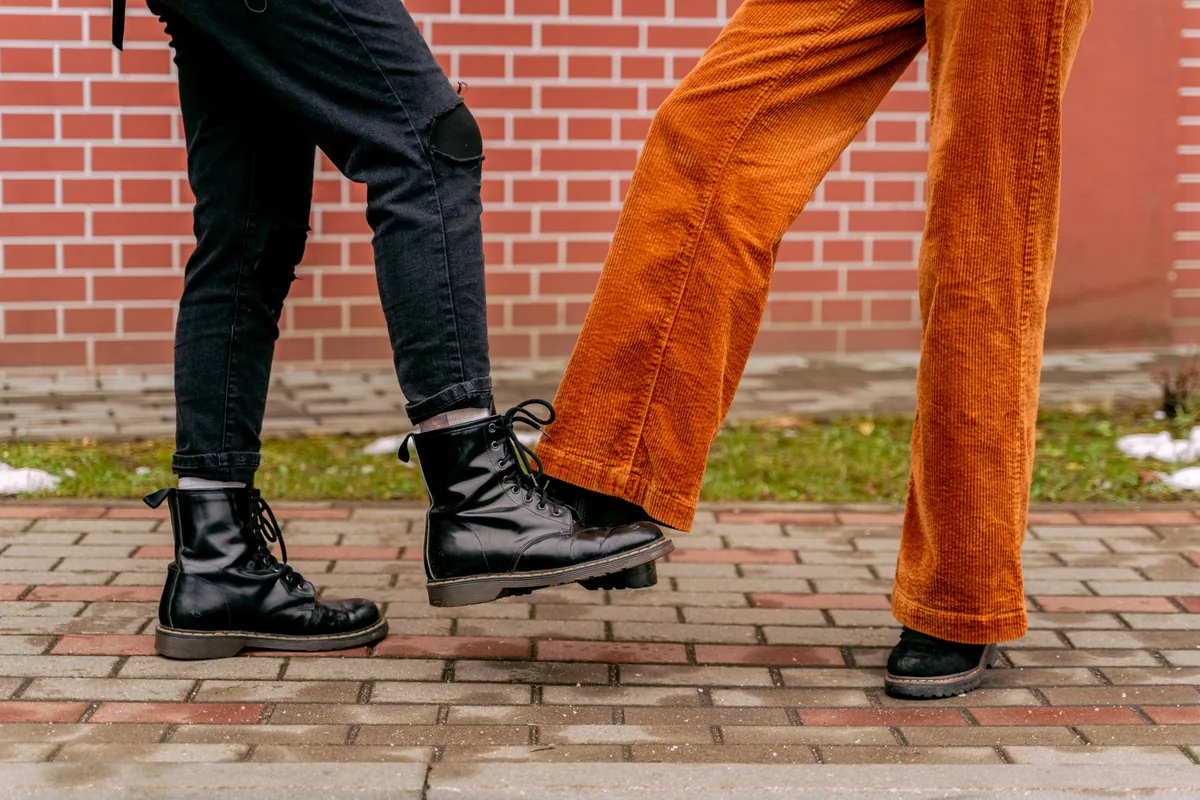 An ankle and trouser cuff