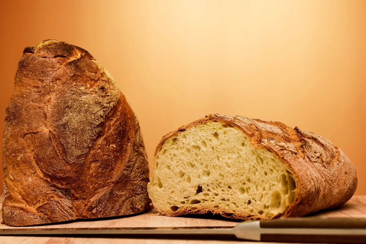 An open crumb slice