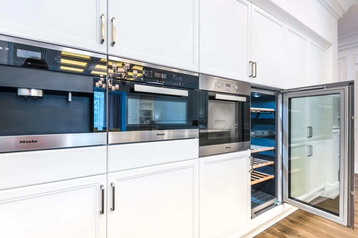 An oven door being opened