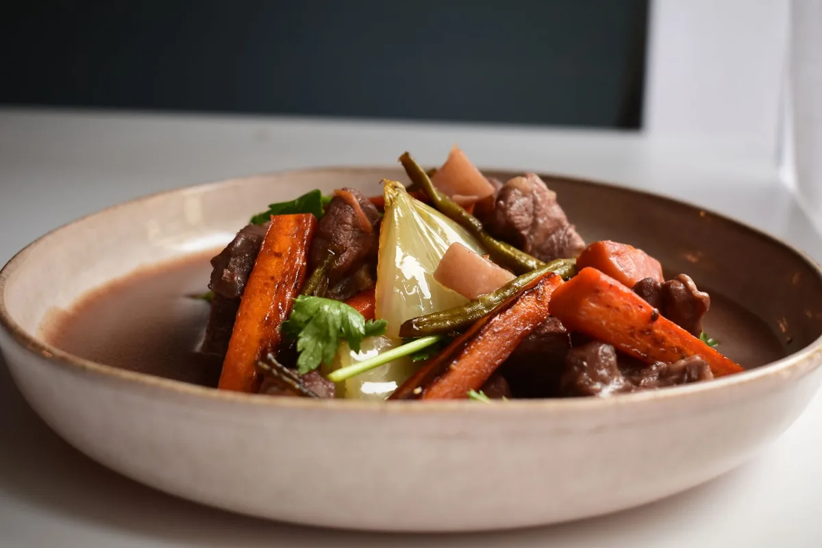 Beef and vegetable stew with tender pieces