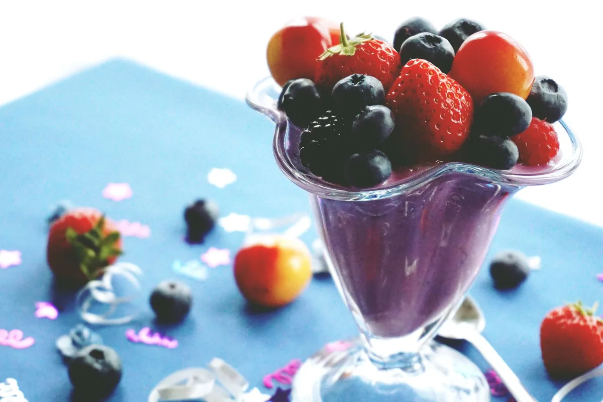 Berries blended into a swirl
