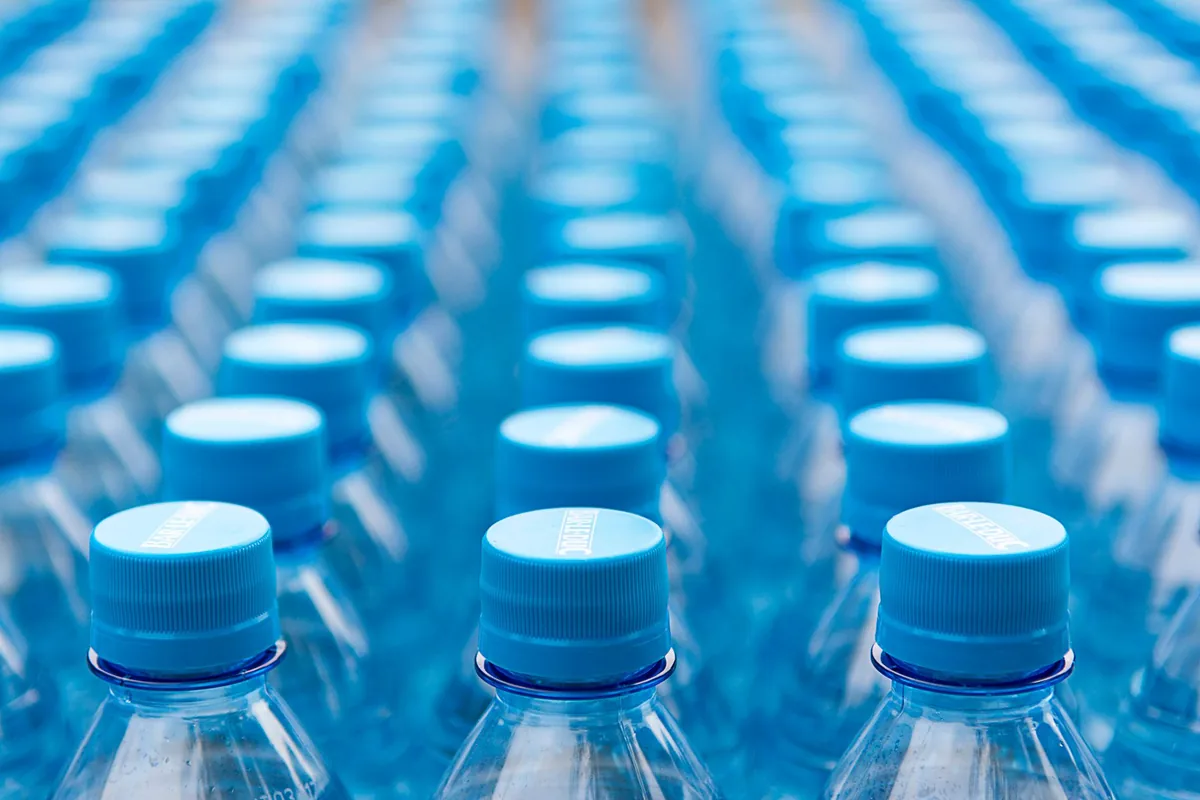 Bottles of water chilled