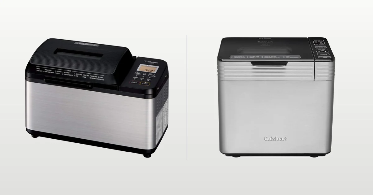 Zojirushi Virtuoso Plus and Cuisinart CBK-200 bread machines compared side by side