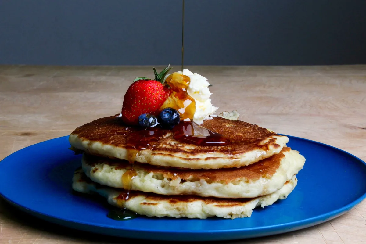 Butter and syrup poured