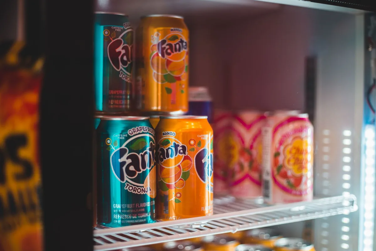 Cans chilling on a shelf