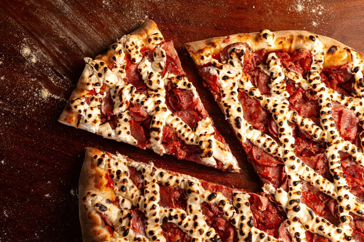 Charred crust close up