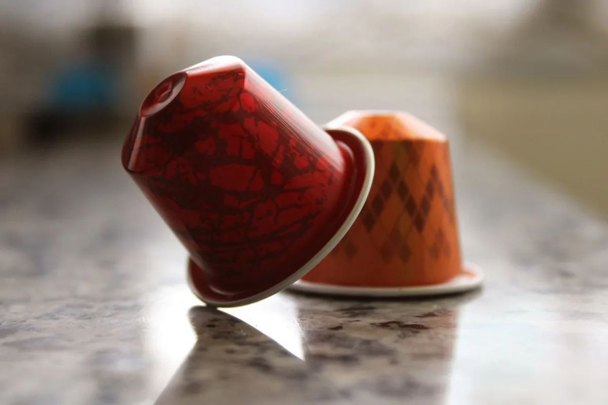 Coffee pods in a row
