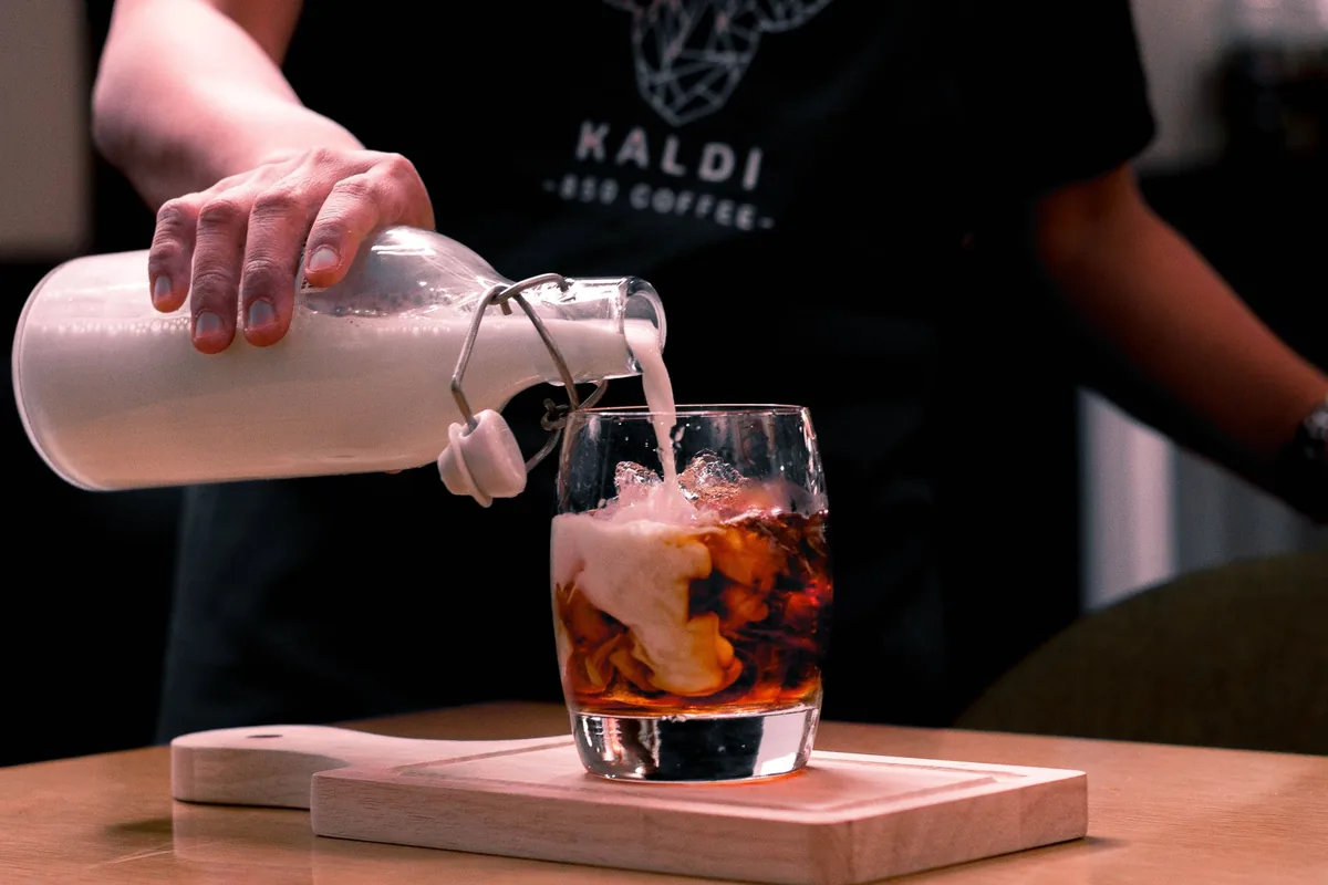 Cold brew poured over ice