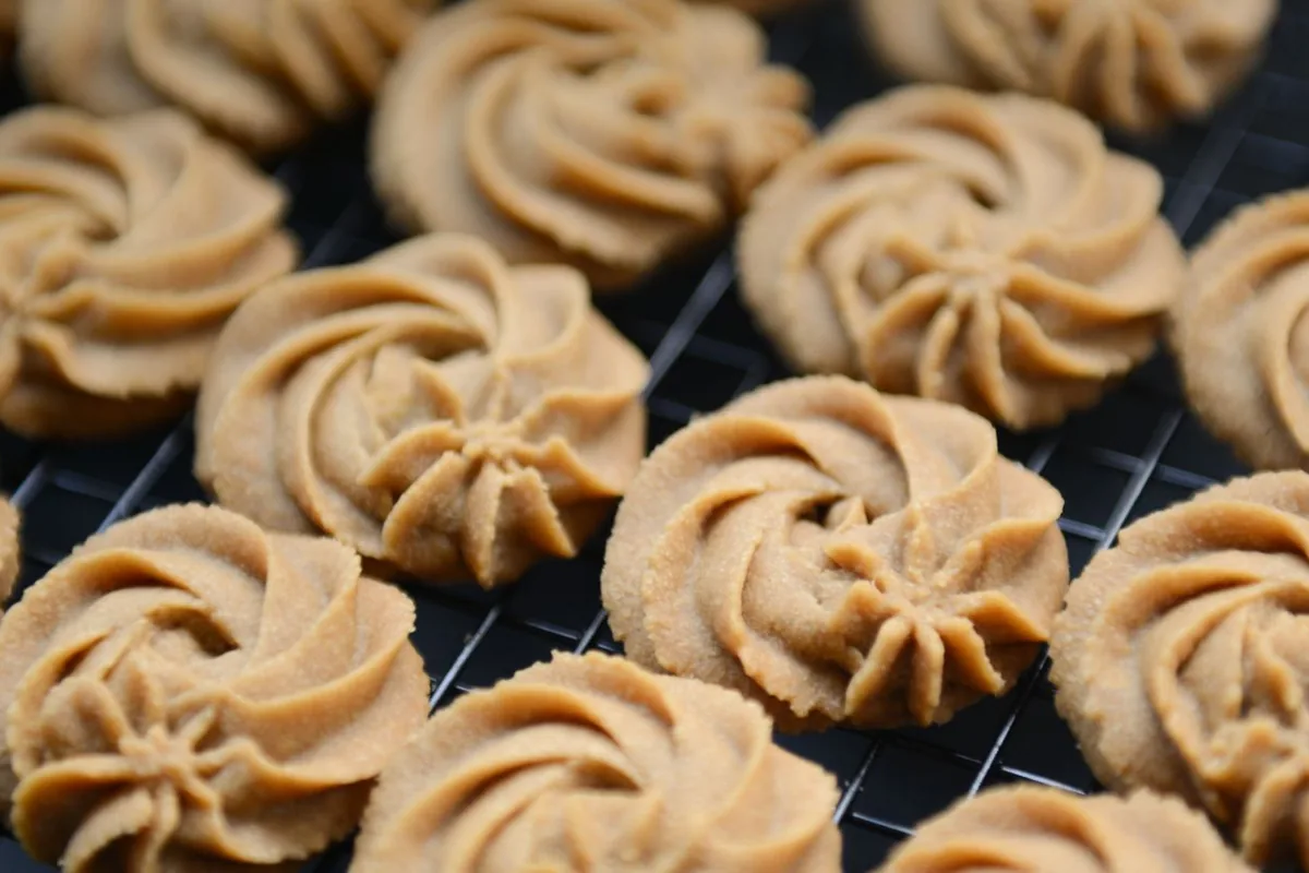 Cookies cooling on a wire rack