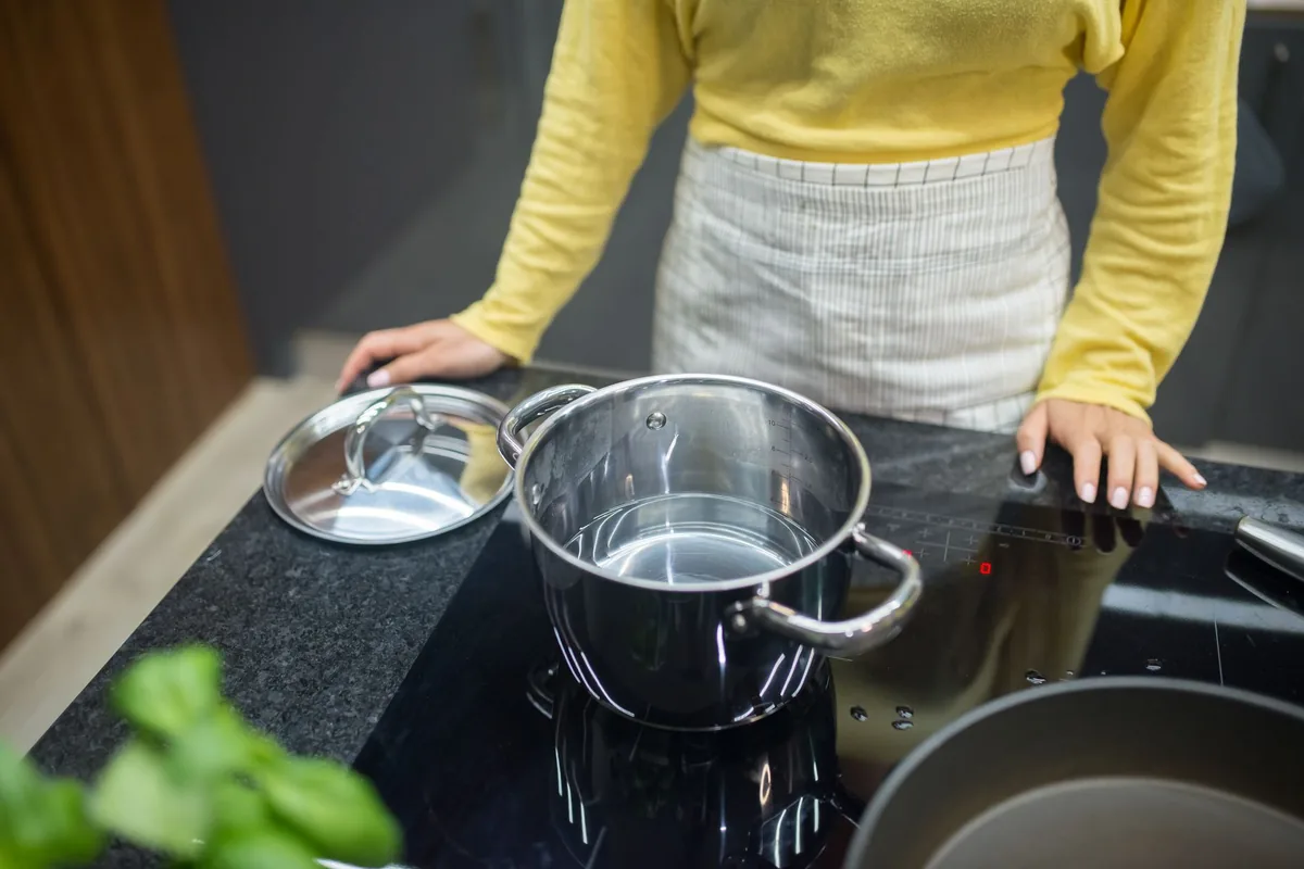 Cooking on a portable induction cooktop