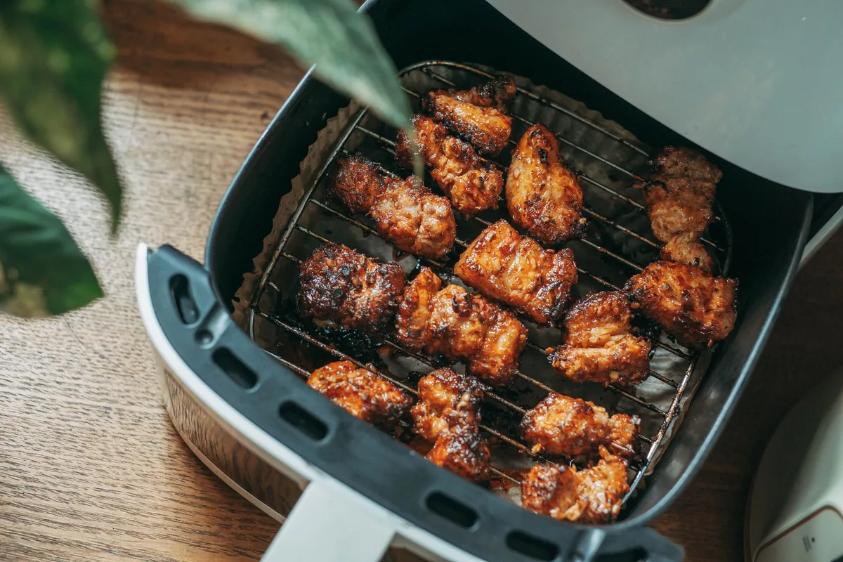 Crispy chicken cooked in a modern air fryer