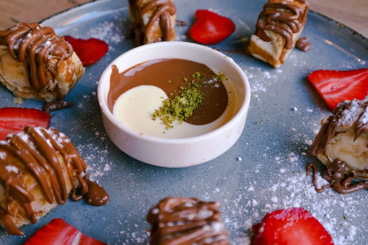 Dessert served with fruit