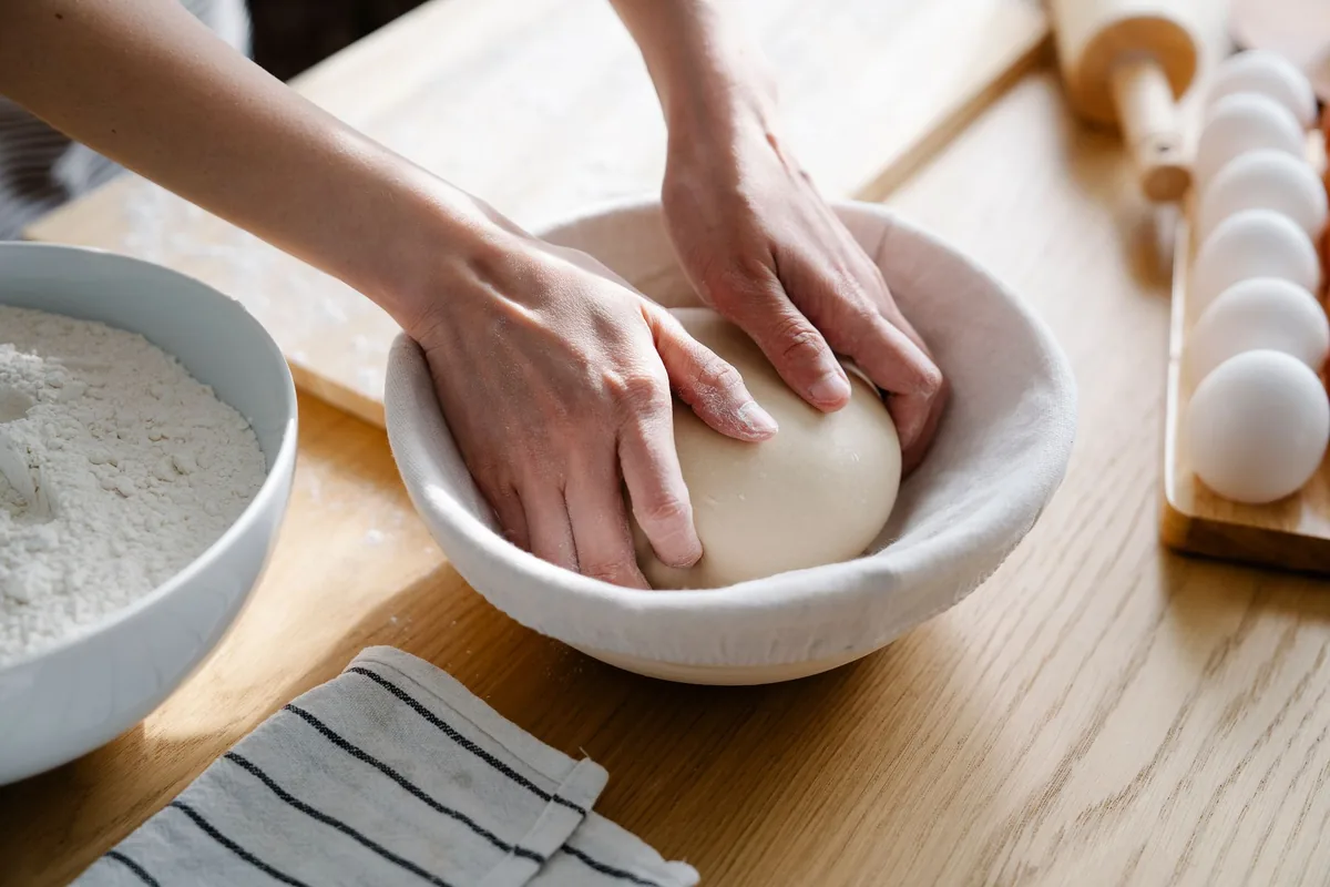 Dough proving in a bowl
